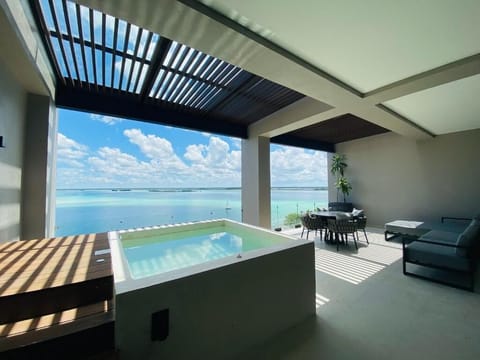 Master Suite with Private Heated Pool. | Premium bedding, down comforters, minibar, in-room safe