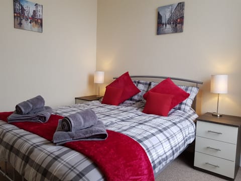 Individually decorated, individually furnished, desk, laptop workspace