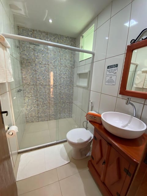 Shower, towels, soap, shampoo