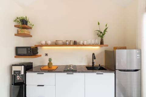 Premium Villa, Pool View | Private kitchen | Full-size fridge, microwave, stovetop, electric kettle