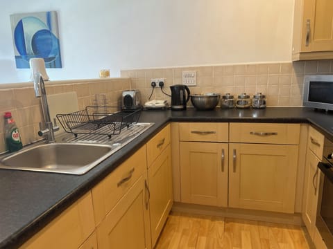 Apartment | Private kitchen | Fridge, microwave, oven, stovetop