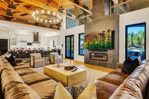 House, Multiple Beds, Pool Access, Pool View (The Stallion Estate Sleeps 24) | Living area | 42-inch flat-screen TV with digital channels