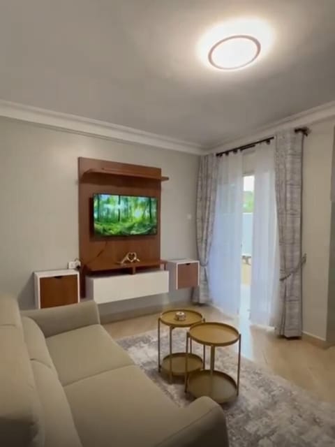 Luxury Apartment, Balcony | Living area | 48-inch Smart TV with digital channels, Netflix, streaming services