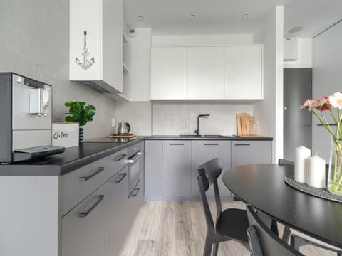 Apartment | Private kitchen | Electric kettle, toaster, highchair