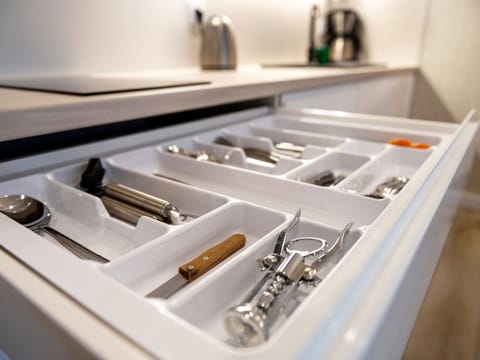 Apartment | Private kitchen | Electric kettle, highchair