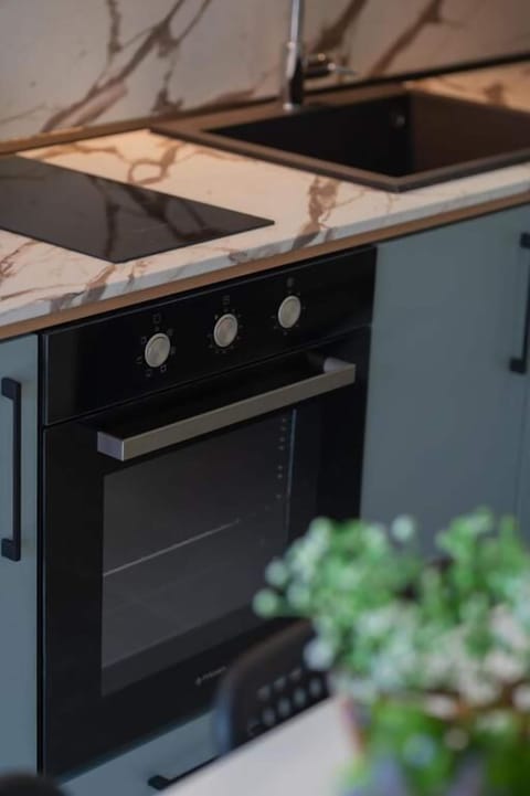 Fridge, oven, stovetop, espresso maker