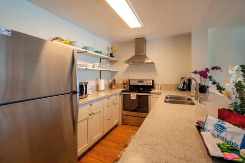 Condo, 1 King Bed, Balcony, Ocean View (302) | Private kitchen | Coffee/tea maker