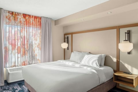 Desk, laptop workspace, blackout drapes, soundproofing