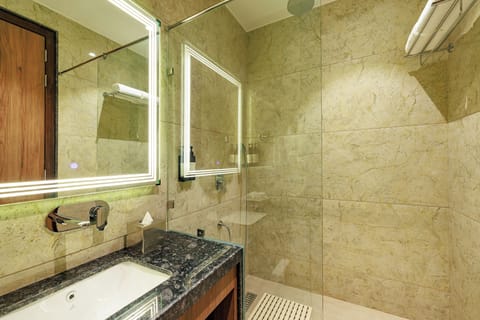 Junior Room | Bathroom | Shower, rainfall showerhead, free toiletries, hair dryer