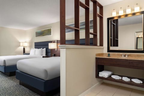 Room, 2 Queen Beds, Balcony (Hearing, Top Floor) | Premium bedding, down comforters, pillowtop beds, in-room safe