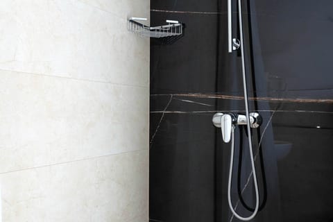 Standard Double Room, Balcony | Bathroom | Shower, hair dryer, towels, soap