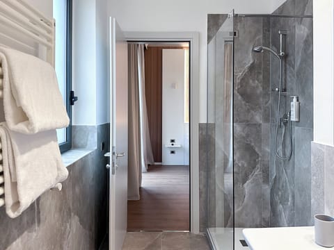 Hair dryer, bidet, towels