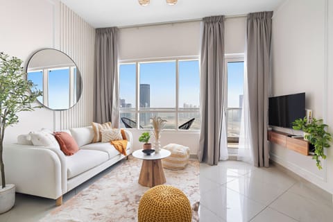 Executive Apartment | Living area | 50-inch Smart TV with cable channels