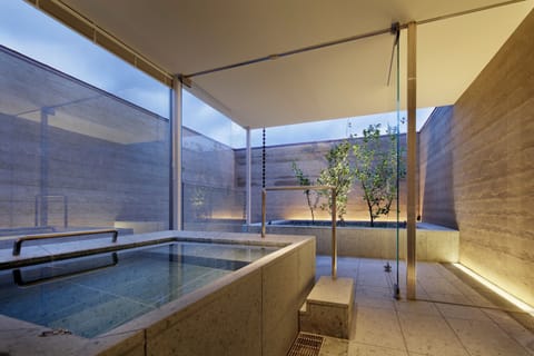 Combined shower/tub, deep soaking tub, hair dryer, bathrobes