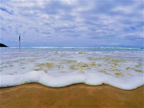 On the beach, white sand