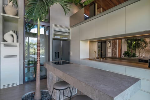 Deluxe Villa, Pool View | Private kitchen | Fridge, microwave, stovetop, coffee/tea maker