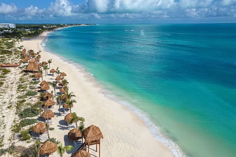 On the beach, white sand