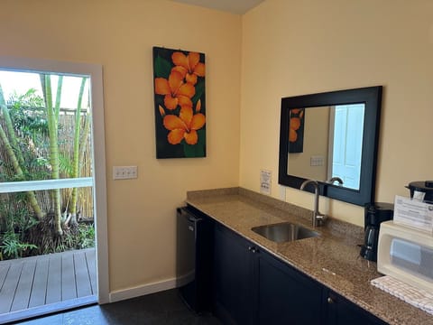 Bamboo Palm Queen Suite, 1 Queen bed, patio, courtyard and garden area, Ground Floor | Individually decorated, individually furnished, iron/ironing board