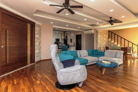 Villa | Living area | TV, fireplace