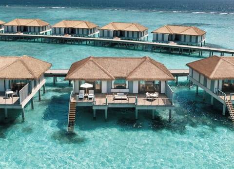 Villa, 1 King Bed, Lagoon View, Overwater | Free minibar items, in-room safe, desk, laptop workspace