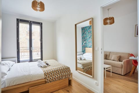 Apartment | Laptop workspace, iron/ironing board, bed sheets