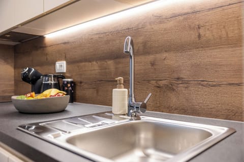 Superior Apartment, 1 Bedroom, Courtyard View | Private kitchen | Full-size fridge, microwave, oven, stovetop