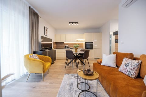 Superior Apartment, 1 Bedroom, Courtyard View | Living area | 43-inch Smart TV with digital channels