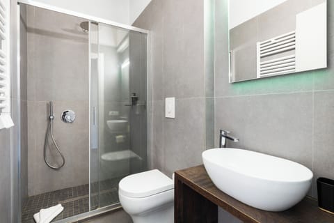 Deluxe Double Room, Private Bathroom | Bathroom | Shower, hair dryer, towels, soap