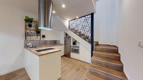 Premium Penthouse | Private kitchen | Fridge, microwave, oven, cookware/dishes/utensils