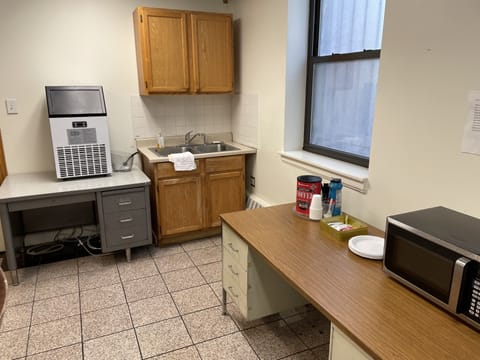 Shared fridge, microwave