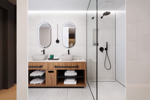 Eco-friendly toiletries, hair dryer, bathrobes, slippers