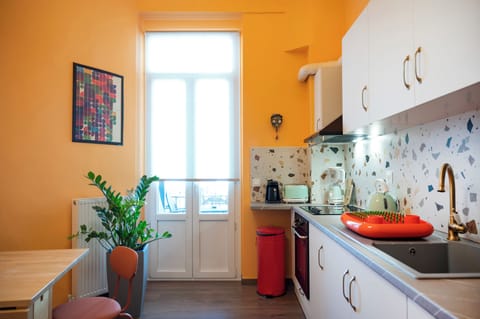 Superior Apartment | Private kitchen | Full-size fridge, microwave, oven, stovetop