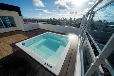 Deluxe Apartment, City View | Terrace/patio