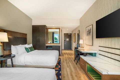 Room, 2 Queen Beds, Non Smoking | In-room safe, desk, laptop workspace, blackout drapes