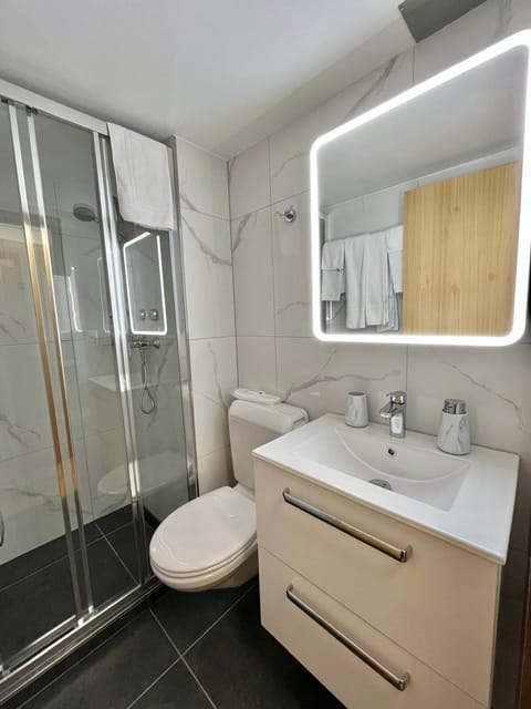 Exclusive Double Room | Bathroom | Shower, towels, soap, toilet paper