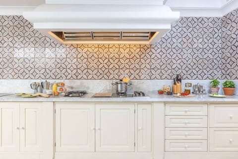 Villa | Private kitchen | Fridge, microwave, oven, stovetop