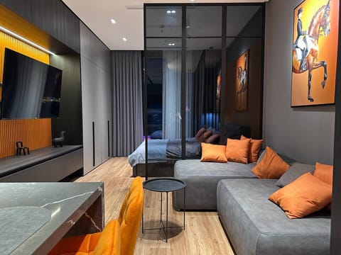 Luxury Apartment, City View | Living area