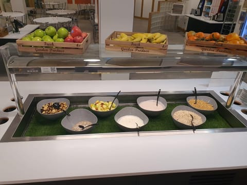 Self-serve breakfast for a fee on weekends