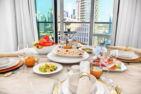 Luxury Apartment, Balcony, City View | Dining room