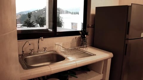 Premier Apartment | Private kitchen | Fridge, microwave, rice cooker, blender