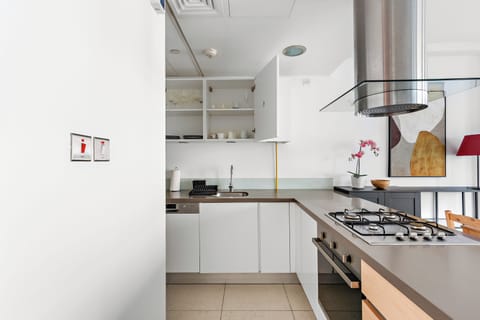 Grand Apartment, 1 King Bed | Private kitchen | Fridge, oven, coffee/tea maker, electric kettle