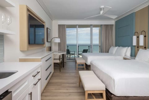 Studio, 2 Queen Beds (Gulf View) | Desk, iron/ironing board, free rollaway beds, free WiFi