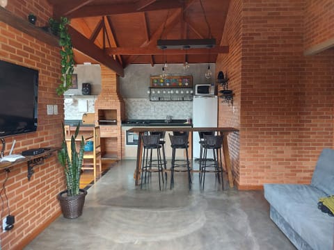 Basic Chalet | Living area | 42-inch LCD TV with cable channels, fireplace, MP3 dock