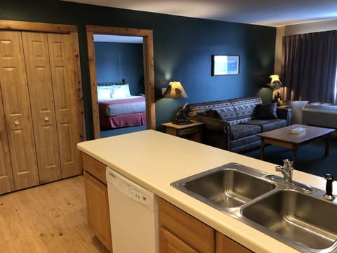 40-inch flat-screen TV with satellite channels, TV