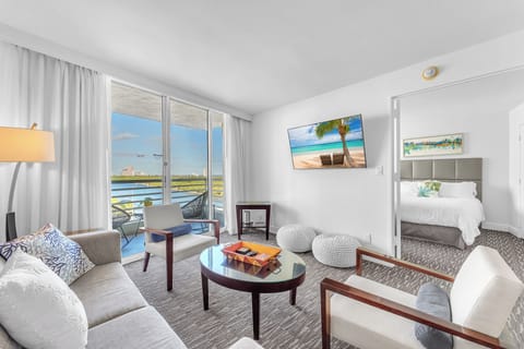 Family Condo, Beach View | Living area | Flat-screen TV