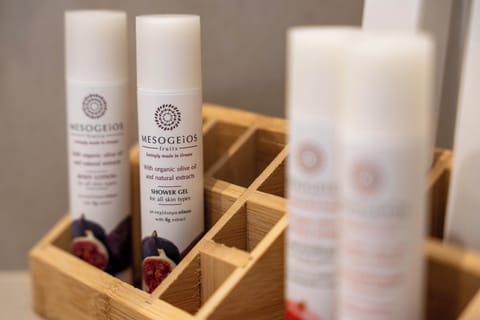 Shower, free toiletries, hair dryer, bathrobes