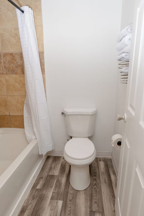 Towels, soap, shampoo, toilet paper