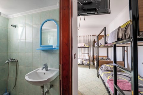 Shower, rainfall showerhead, hair dryer, towels