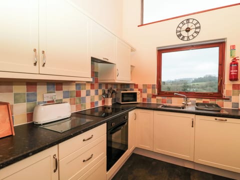 Fridge, dishwasher, electric kettle, cookware/dishes/utensils