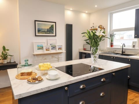 Fridge, dishwasher, cookware/dishes/utensils